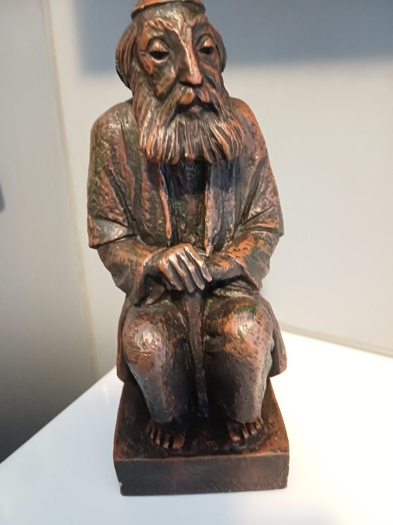 Zittende Abraham figuur, Antiek en Kunst, Ophalen of Verzenden, 20 - 50 cm, Steen of Keramiek, Beeld