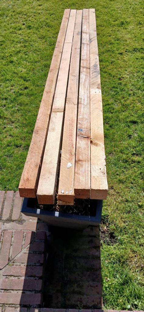 Houten balkjes, Doe-het-zelf en Verbouw, Hout en Planken, Ophalen of Verzenden, Balk, Vuren, 50 mm of meer