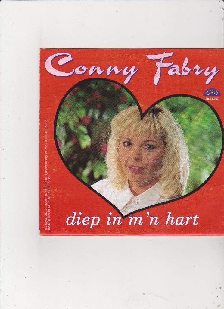 7" Single Conny Fabry - Diep in m'n hart, Ophalen of Verzenden, Gebruikt, Nederlandstalig
