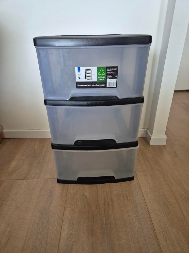 Plastic ladekastje, Huis en Inrichting, Kasten | Ladekasten, Ophalen, Minder dan 50 cm, Gebruikt, 3 of 4 laden