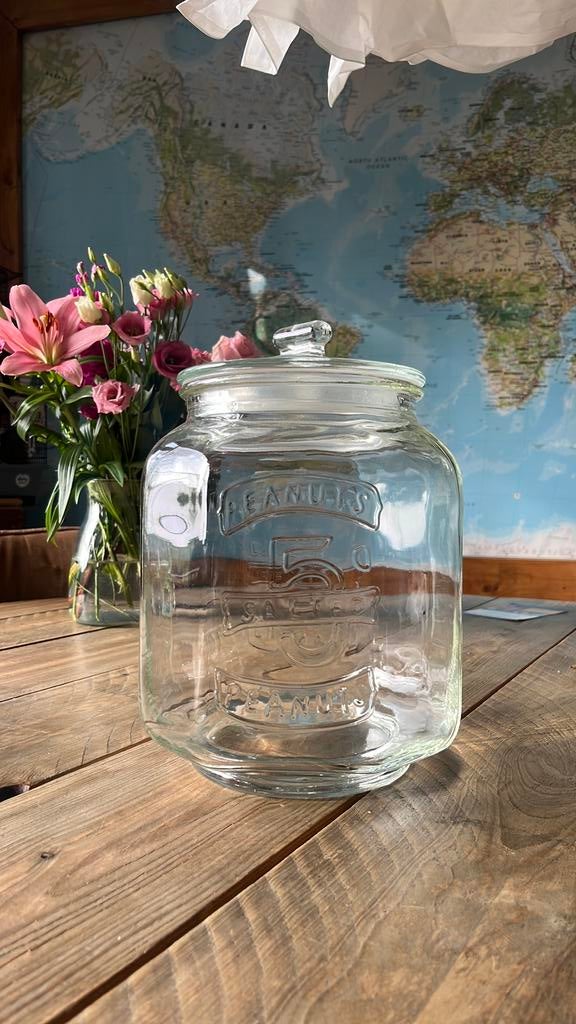 Grote glazen (snoep) pot 7 liter, Ophalen, Zo goed als nieuw, Glas, Pot, Bus of Blik