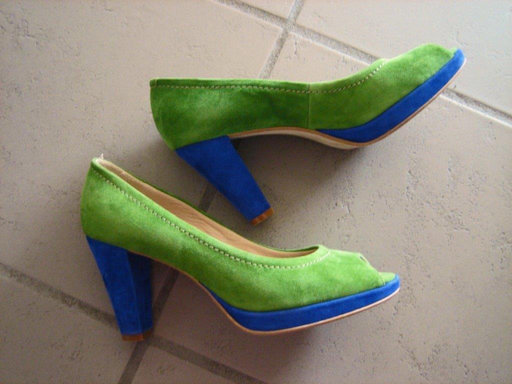 Chique groen-blauw suede pumps CARMENS OPERA 39 snazzeys, Pumps, Verzenden, Nieuw, Carmens