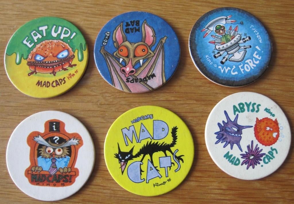 zes Flippo's - mad caps authentic, Verzamelen, Flippo's, Ophalen of Verzenden, Losse flippo's