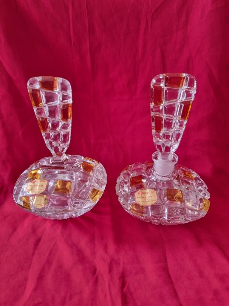 Set van 2 Hofbauer Bleikristall parfumfles en zeepfles, Antiek en Kunst, Ophalen of Verzenden