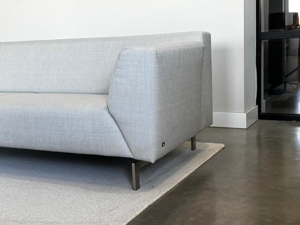 Rolf Benz Linea– 3-zits 217 cm | Neutraal Crème-Grijs |, Tweepersoons, 75 tot 100 cm, Zo goed als nieuw, Rechte bank