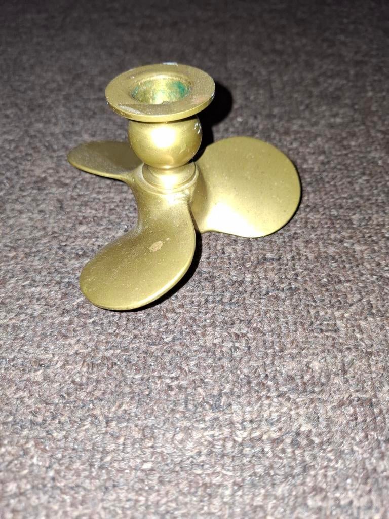 Koperen scheepsschroef kandelaar, Ophalen of Verzenden, Motorboot of Zeilboot