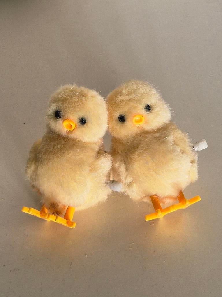 Oude vintage opwind paas kuikentjes. Pasen. Paasdecoratie, Diversen, Pasen, Ophalen of Verzenden
