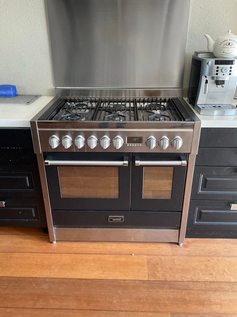 Solitaire fornuis met 6 gaspitten en 2 ovens, Ophalen, Gebruikt, 60 cm of meer, Gas