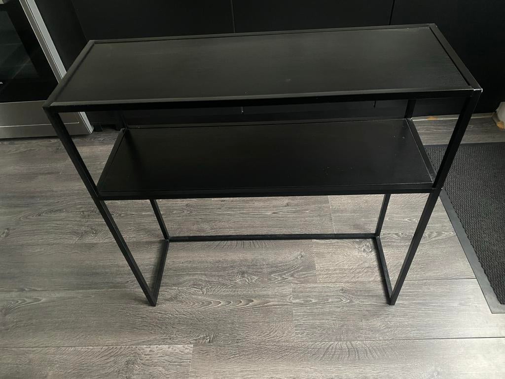 Zwart bijzettafeltje Action 78x27x78, Huis en Inrichting, Gebruikt, Metaal of Aluminium, Ophalen of Verzenden, 75 cm of meer