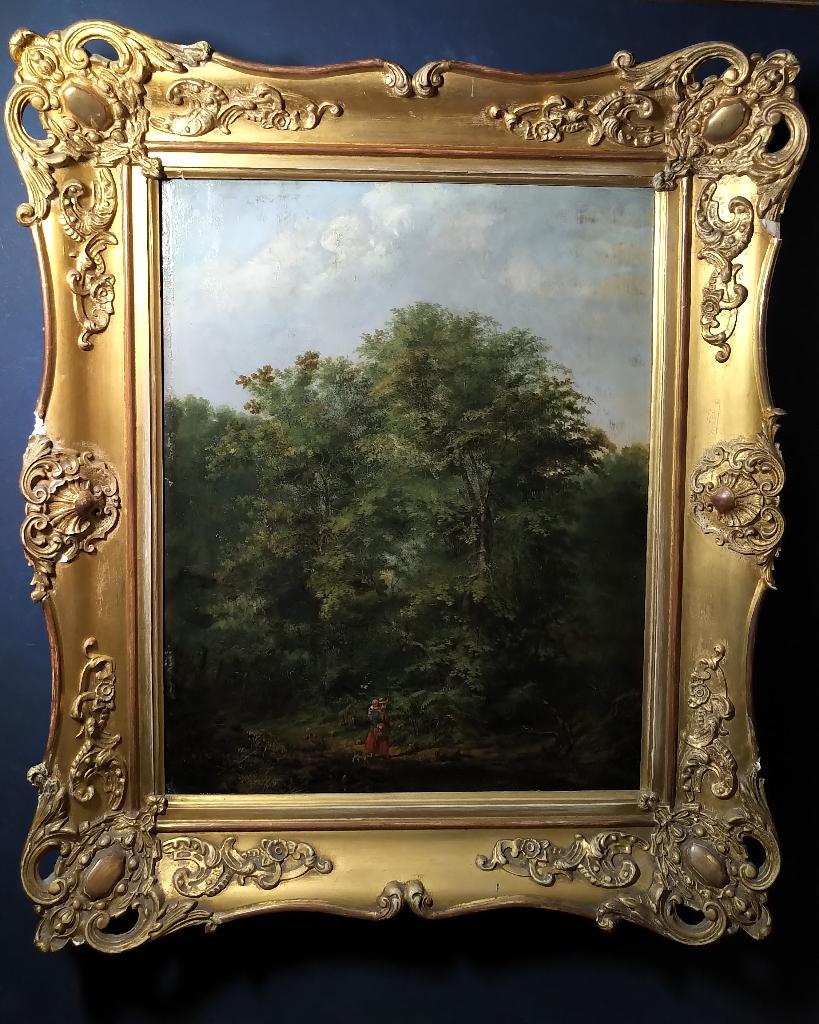 Schilderij Andreas Gerrit Jacobsen: Bos landschap in Drenthe, Antiek en Kunst, Kunst | Schilderijen | Klassiek, Ophalen