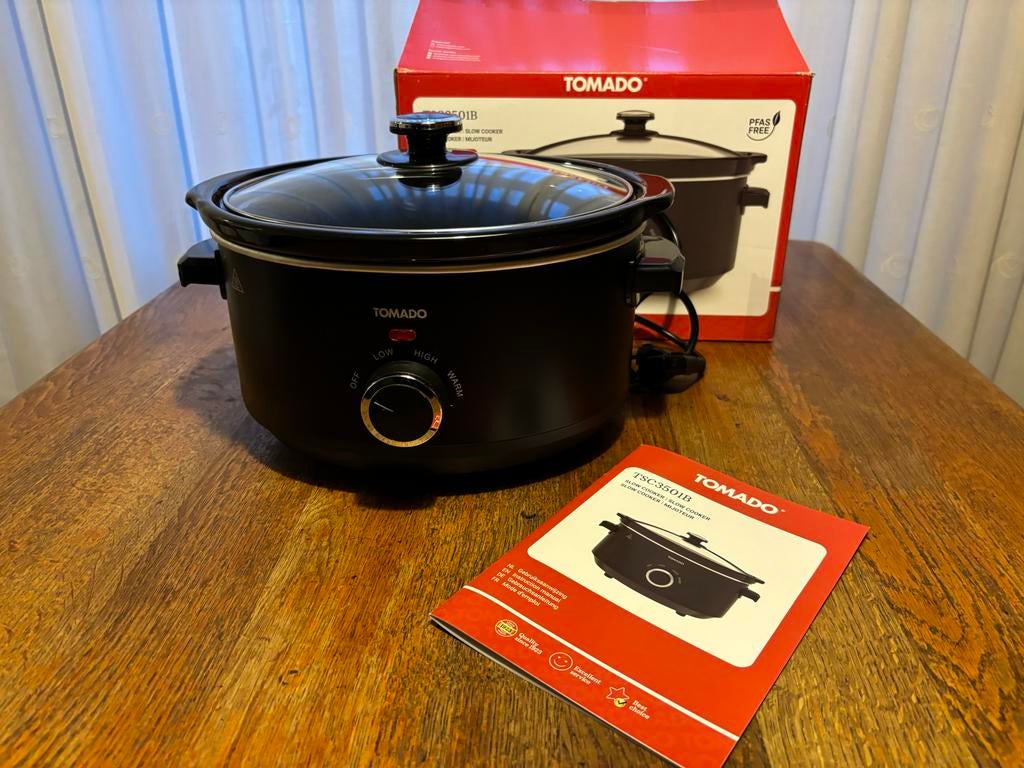 Tomado TSC3501B Slowcooker - Zo goed als nieuw, Witgoed en Apparatuur, Slowcookers, Ophalen of Verzenden, Zo goed als nieuw
