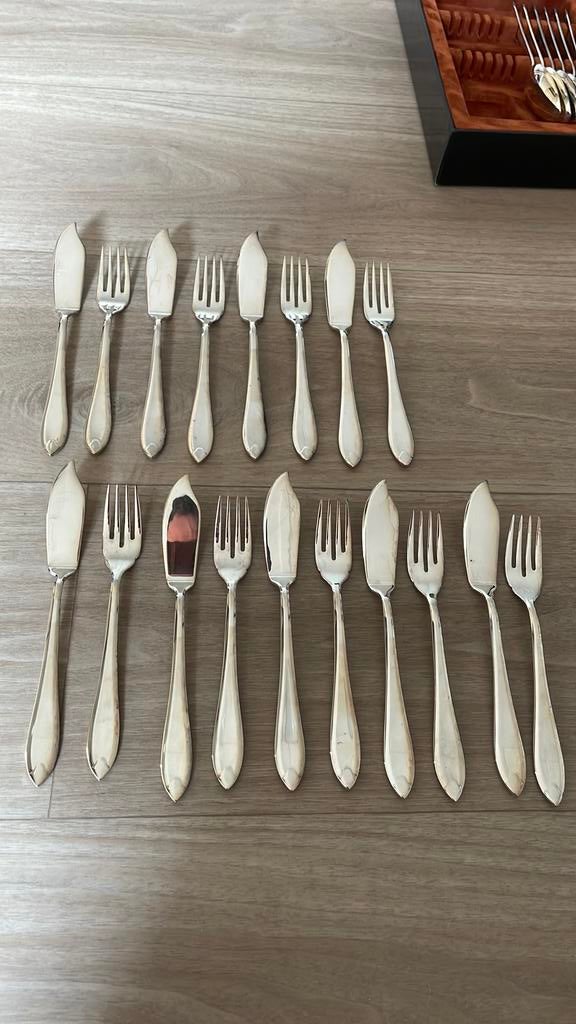 Verzilverd visbestek Opera Keltum / Van Kempen & Begeer, Ophalen of Verzenden, Zilver