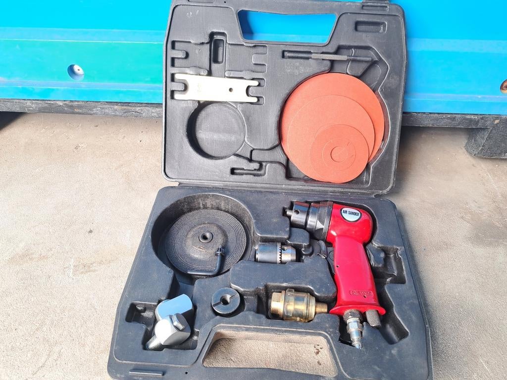 Air Sander lucht/pneumatische boormachine met toebehoren, ., Ophalen of Verzenden, Zo goed als nieuw, .