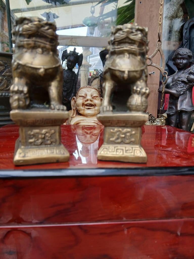 Bronzen tibetaanse.tempelwachters., Huis en Inrichting, Woonaccessoires | Boeddhabeelden, Verzenden