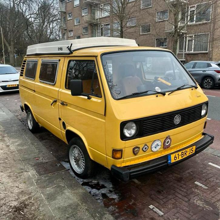 VW T3 Oldtimer camper automaat 1980 - 2.0 benzine - Hefdak, Automaat, Buscamper of Camperbus, Reservewiel, Volkswagen