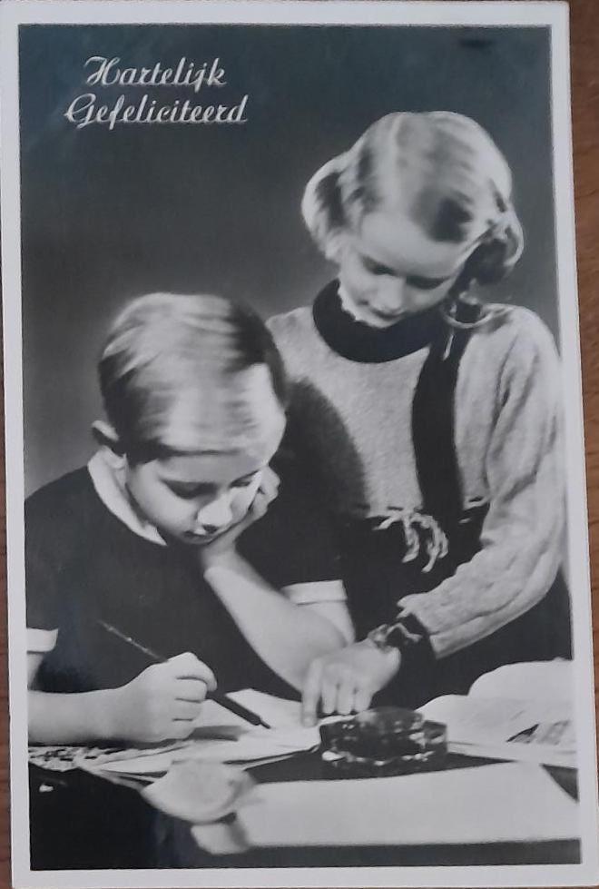Huiswerk maken- Kroontjespen en Inktpot, Verzenden, 1920 tot 1940, Gelopen, Kinderen
