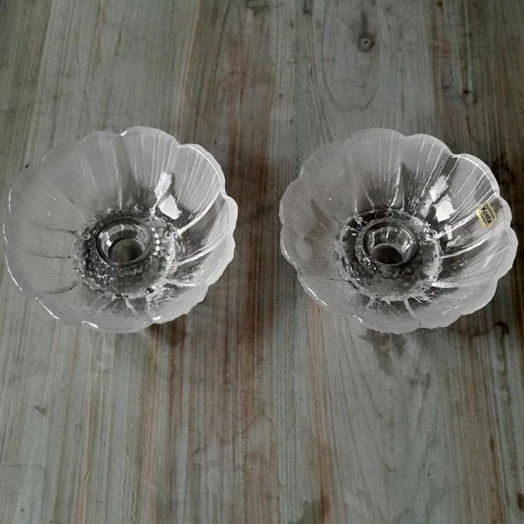 2 glazen kandelaars Kosta, Zweden, Overige materialen, Gebruikt, Ophalen of Verzenden, Kandelaar