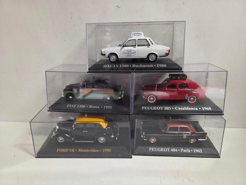 Altaya Taxi modellen Peugeot,Fiat,Dacia 1:43, Overige merken, Auto, ., Ophalen of Verzenden