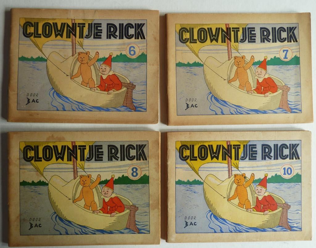Clowntje Rick 4x Henk Backer (Bac) Goudse Courant 1951, Ophalen of Verzenden
