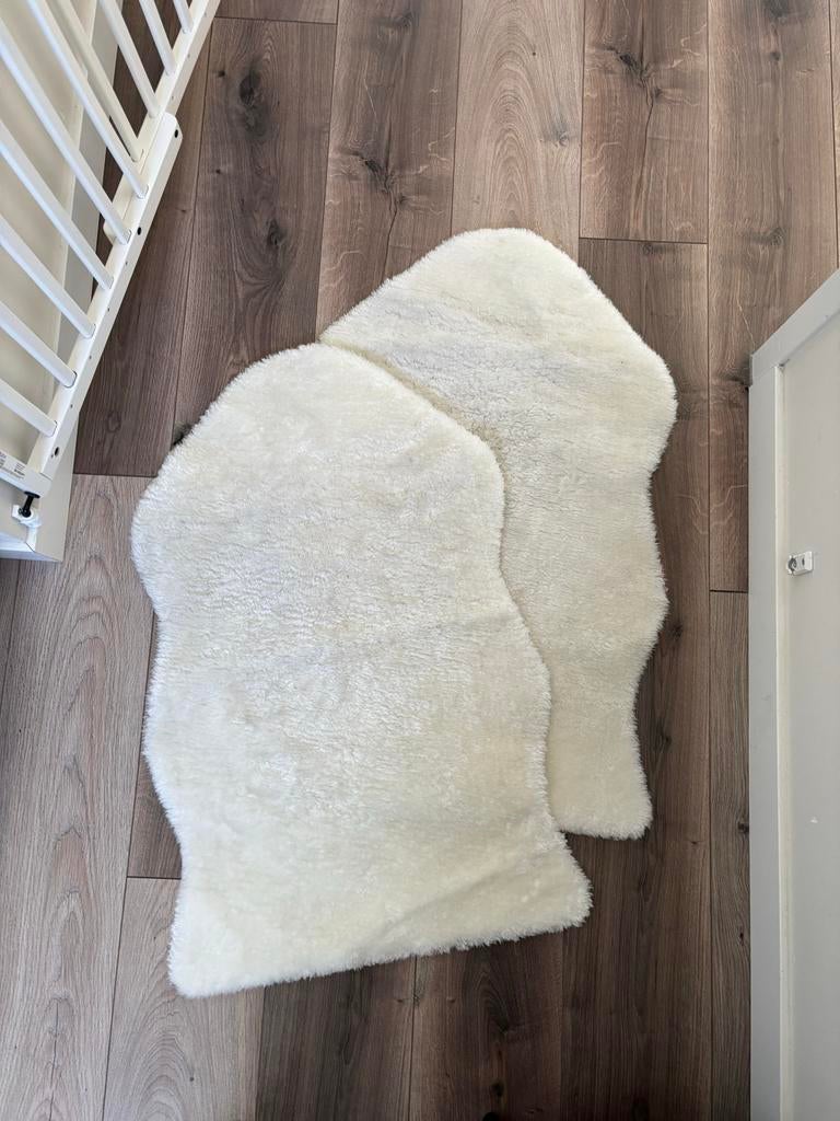 IKEA TOFTLUND Kleedjes van nep bont 2 stuks, Ophalen, Wit, 50 tot 100 cm, Zo goed als nieuw
