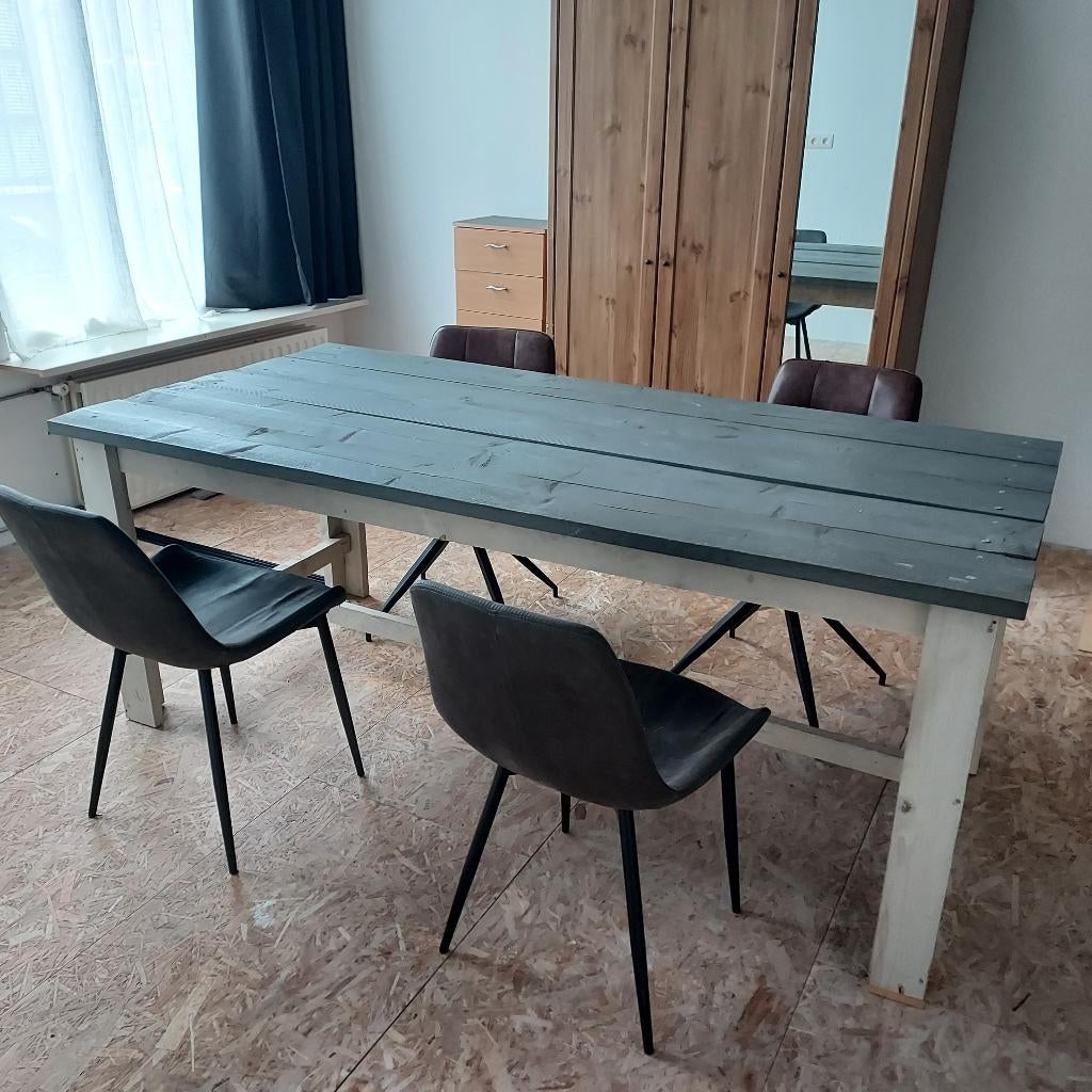 Tafel met bijbehorende salontafel (steigerhout), Huis en Inrichting, Tafels | Salontafels, Gebruikt, Minder dan 50 cm, 50 tot 100 cm