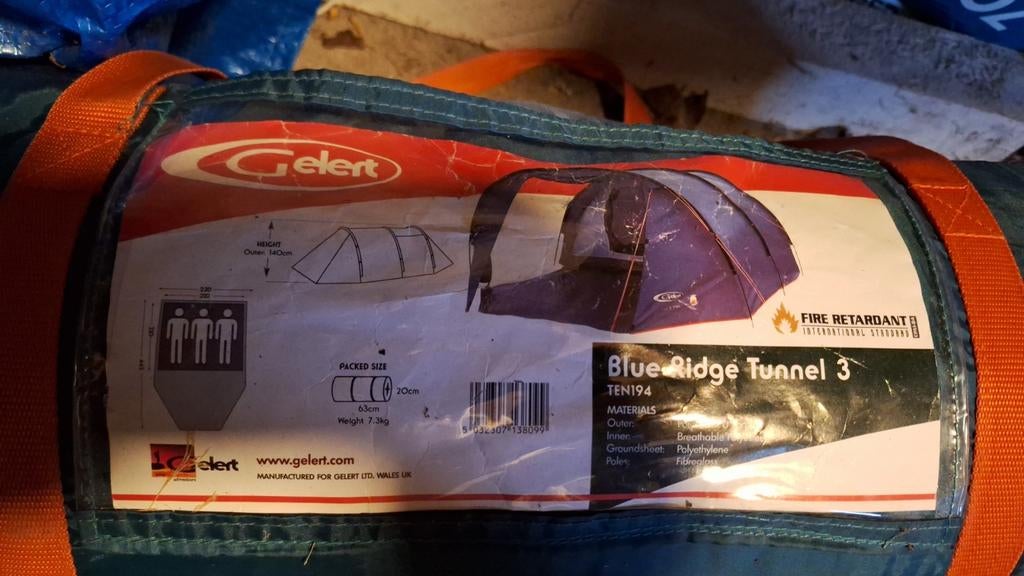 Gelert Blue Ridge Tunnel 3 tent - 4 personen, Ophalen, Tot en met 2