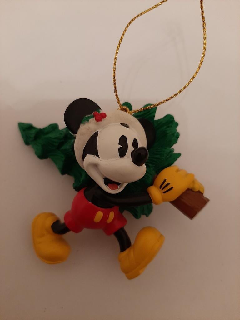 Disney ornamemten mickey en minnie, Verzamelen, Disney, Ophalen, Mickey Mouse, Zo goed als nieuw, Beeldje of Figuurtje
