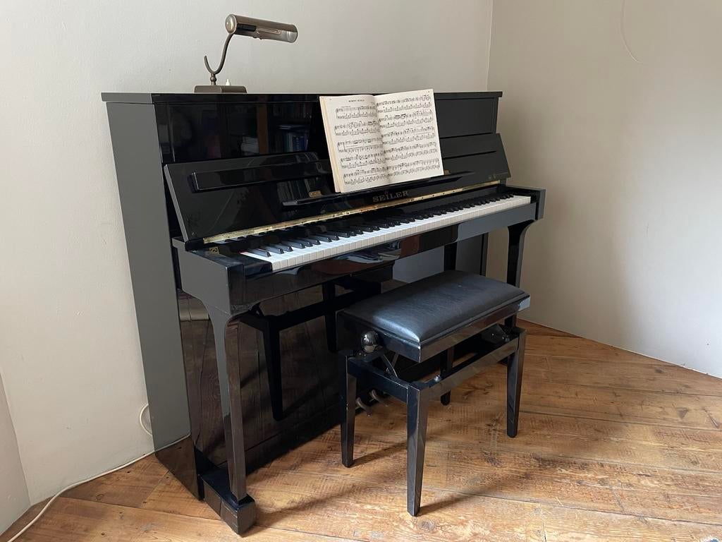 Seiler 116 piano, zwart hoogglans, Muziek en Instrumenten, Piano's, Ophalen, Gebruikt, Zwart, Piano