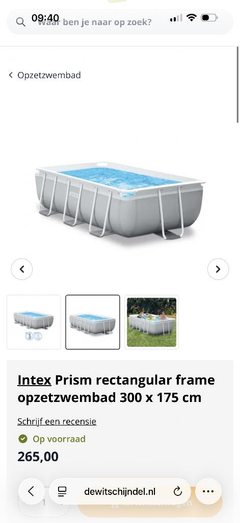 Zwembad intex, Ophalen, Minder dan 80 cm, Opzetzwembad, 200 tot 400 cm