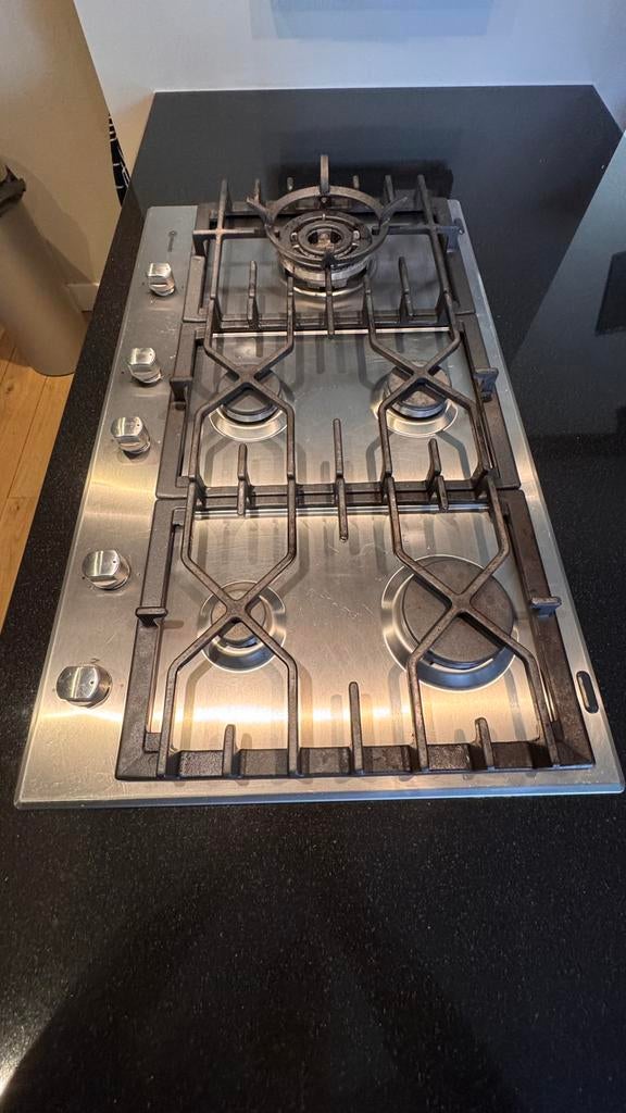 Bauknecht gaskookplaat 90 cm, Ophalen, 60 cm of meer, Zo goed als nieuw, Inbouw