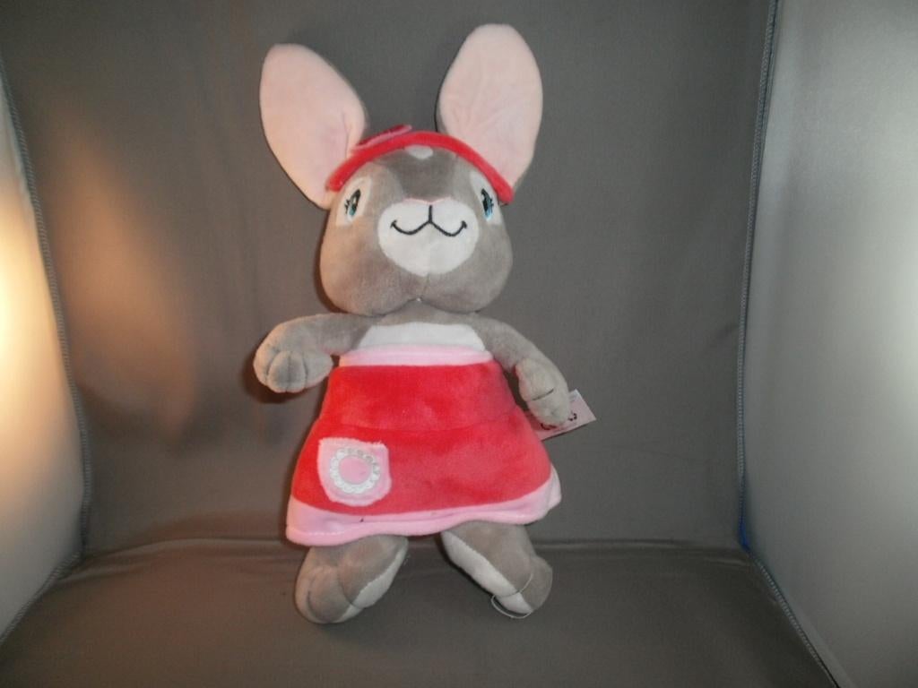 peter rabbit konijn flopsy 32 cm roze grijs wit velours, Ophalen of Verzenden, Zo goed als nieuw, Konijn