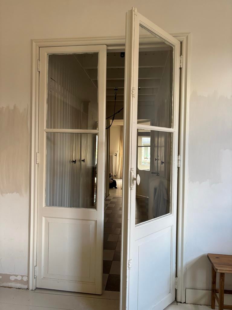 Dubbele set jaren '30 en suite taatsdeur oude bouwmaterialen, Gebruikt, Binnendeur, Ophalen of Verzenden, Hout