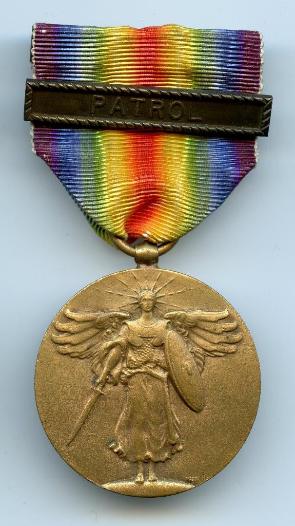 WO1 US Victory Medal met "Patrol" Clasp (Wrap Brooch), Ophalen of Verzenden, Marine, Amerika, Lintje, Medaille of Wings