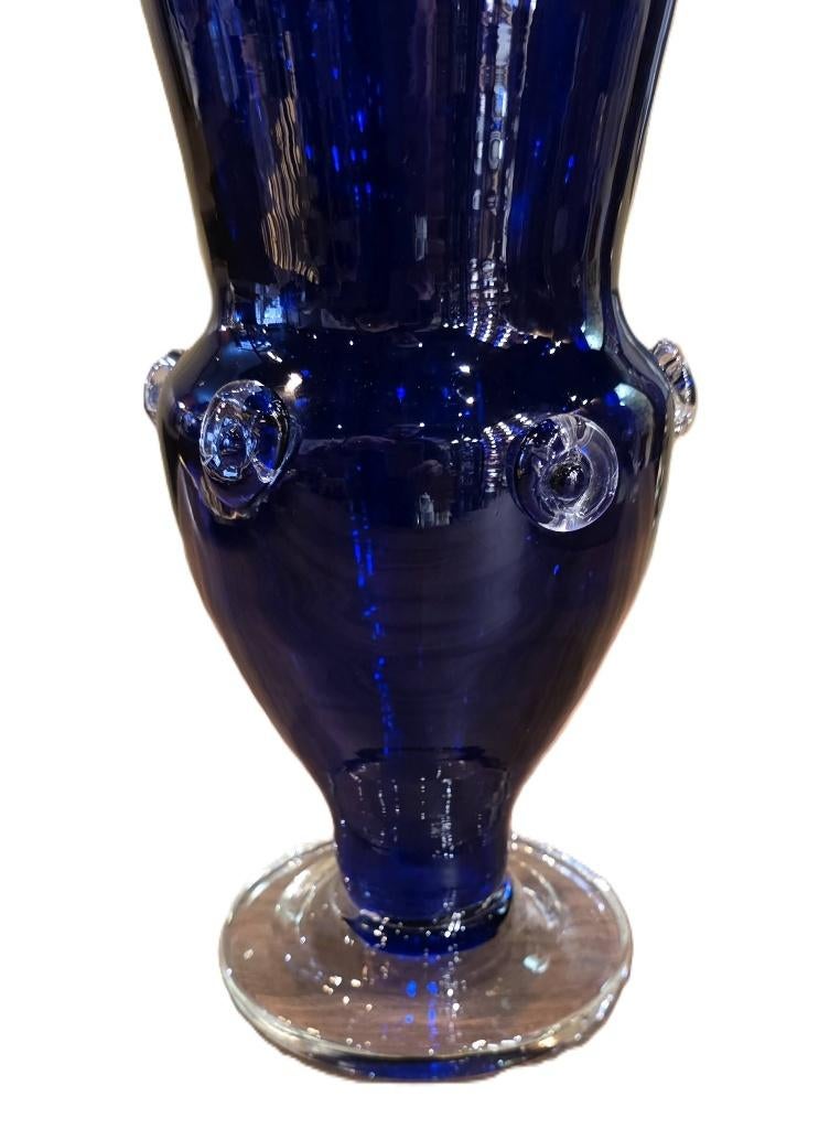 Oude blauwe vaas., Blauw, Ophalen of Verzenden, Minder dan 50 cm, Glas