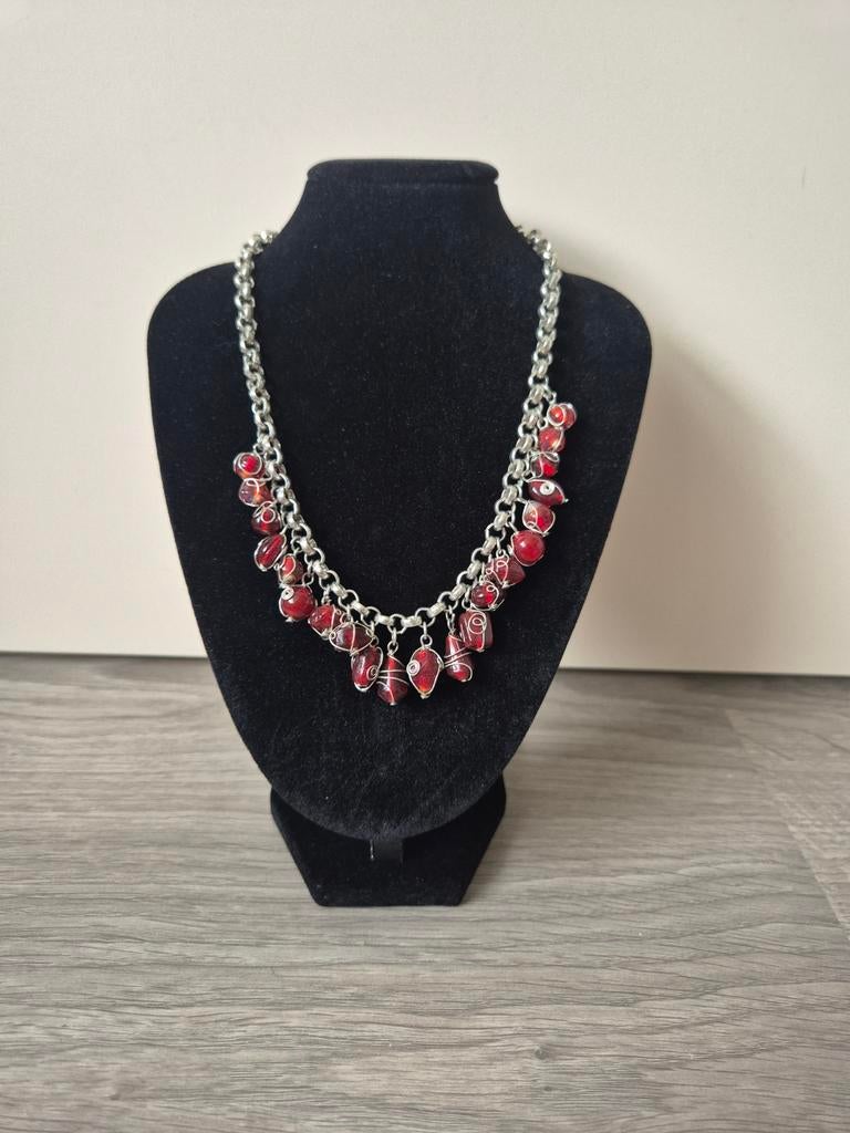 MKM Design ketting met rode kralen, Sieraden, Tassen en Uiterlijk, Kettingen, Ophalen of Verzenden, Nieuw