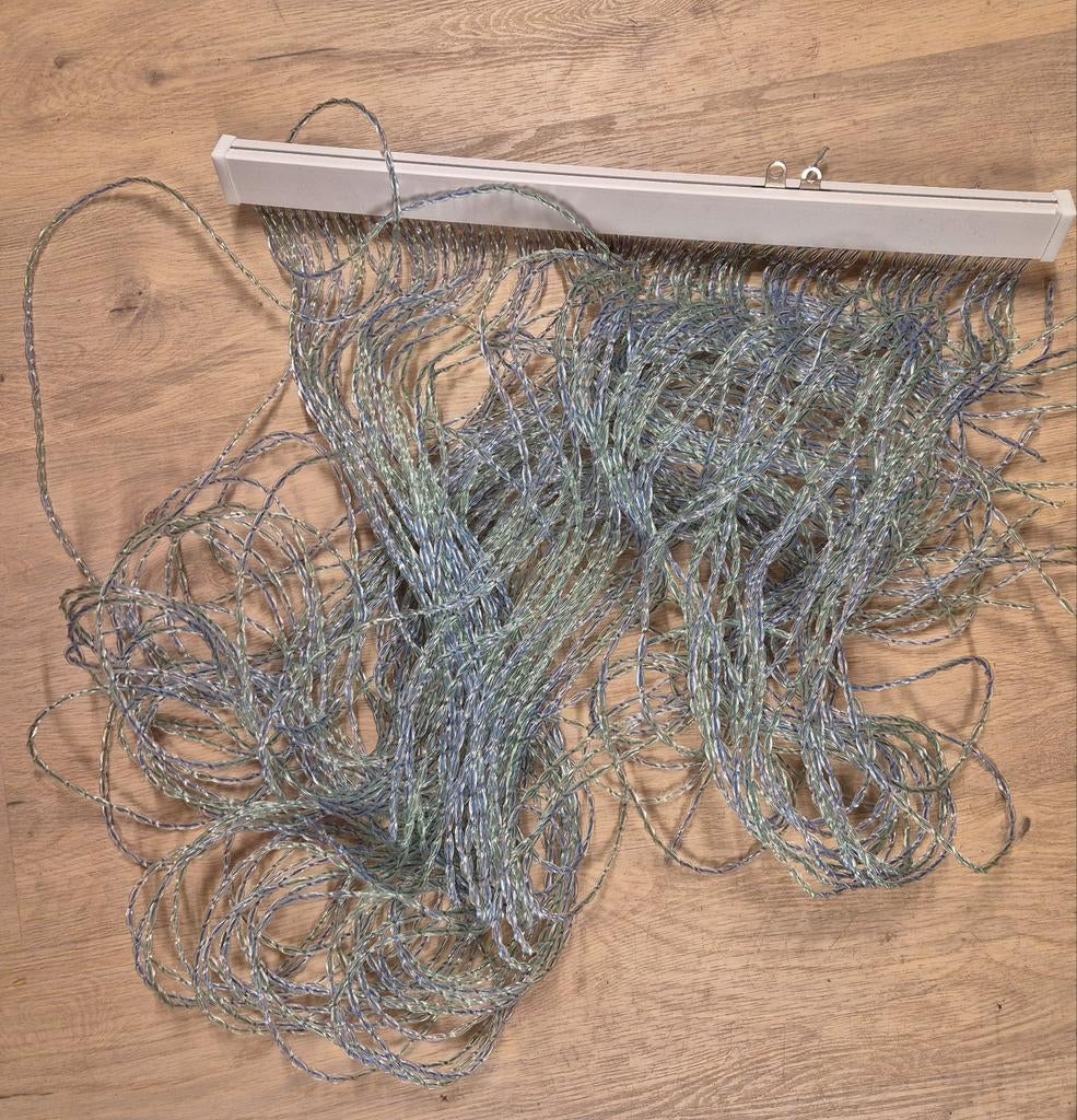 Deurgordijn caravan groen/blauw, Ophalen of Verzenden, Gebruikt