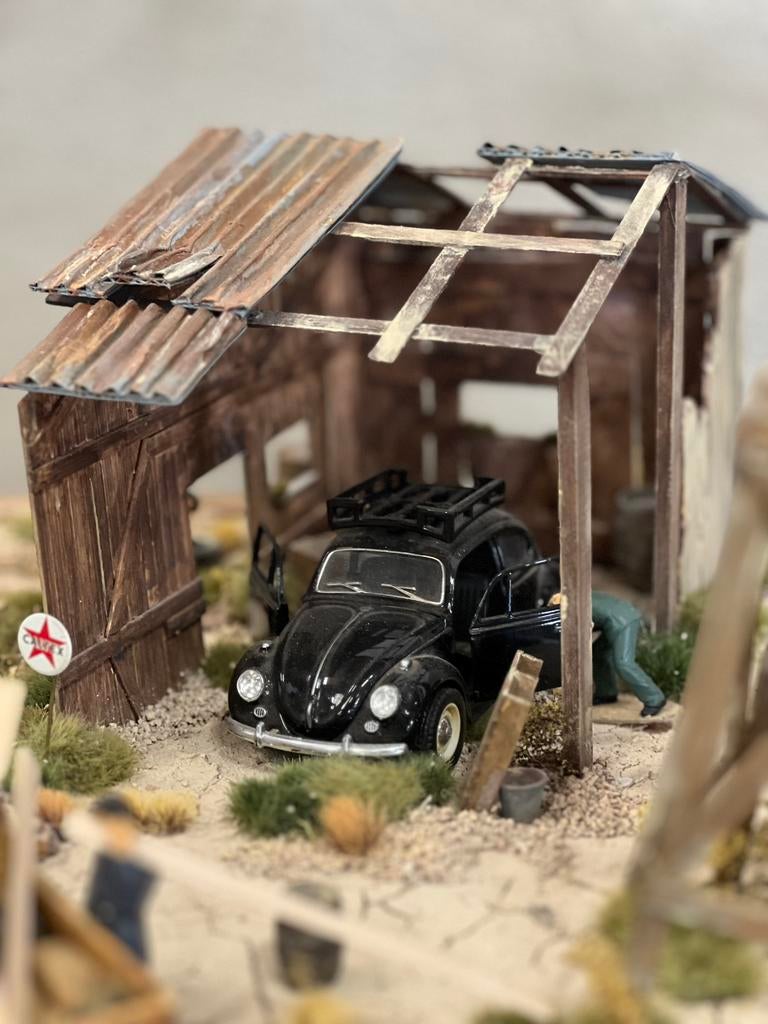 Texas desert garage  diorama, Hobby en Vrije tijd, Ophalen, 1:35 tot 1:50, Nvt, Nvt