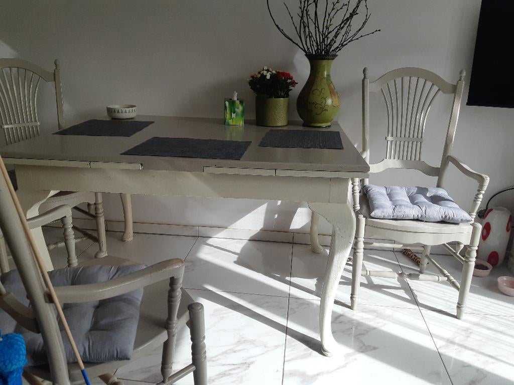 Tafel met 4 stoelen, Huis en Inrichting, Tafels | Eettafels, Ophalen, Gebruikt, 100 tot 150 cm, 50 tot 100 cm