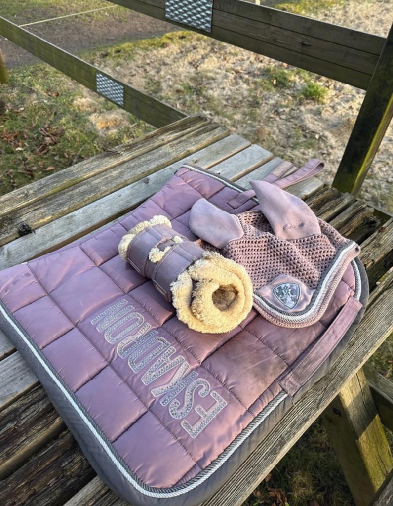 Eskadron lila setje (dekje been beschermers oornetje), Dieren en Toebehoren, Paarden en Pony's | Dekens en Dekjes, Ophalen of Verzenden