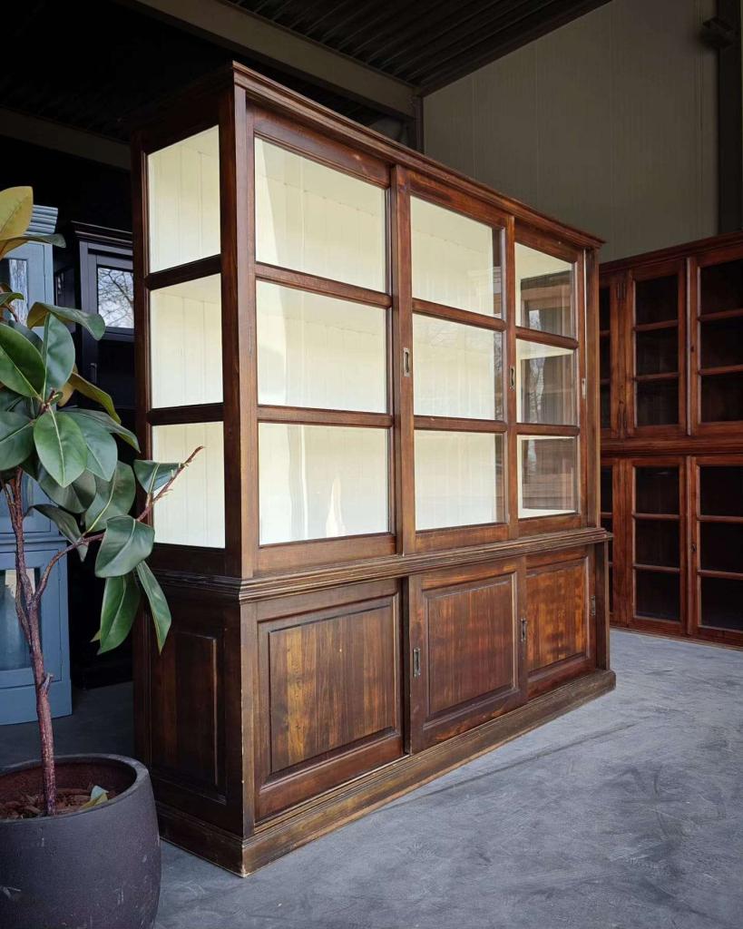 Donkere Buffetkast | Licht vitrinedeel | Winkelkast #4635, Niet ingevuld, 200 cm of meer, Niet ingevuld, Ophalen of Verzenden