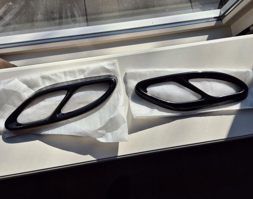 ❤️ Mercedes AMG Uitlaat Sierstukken Hooglans Zwart, Ophalen of Verzenden