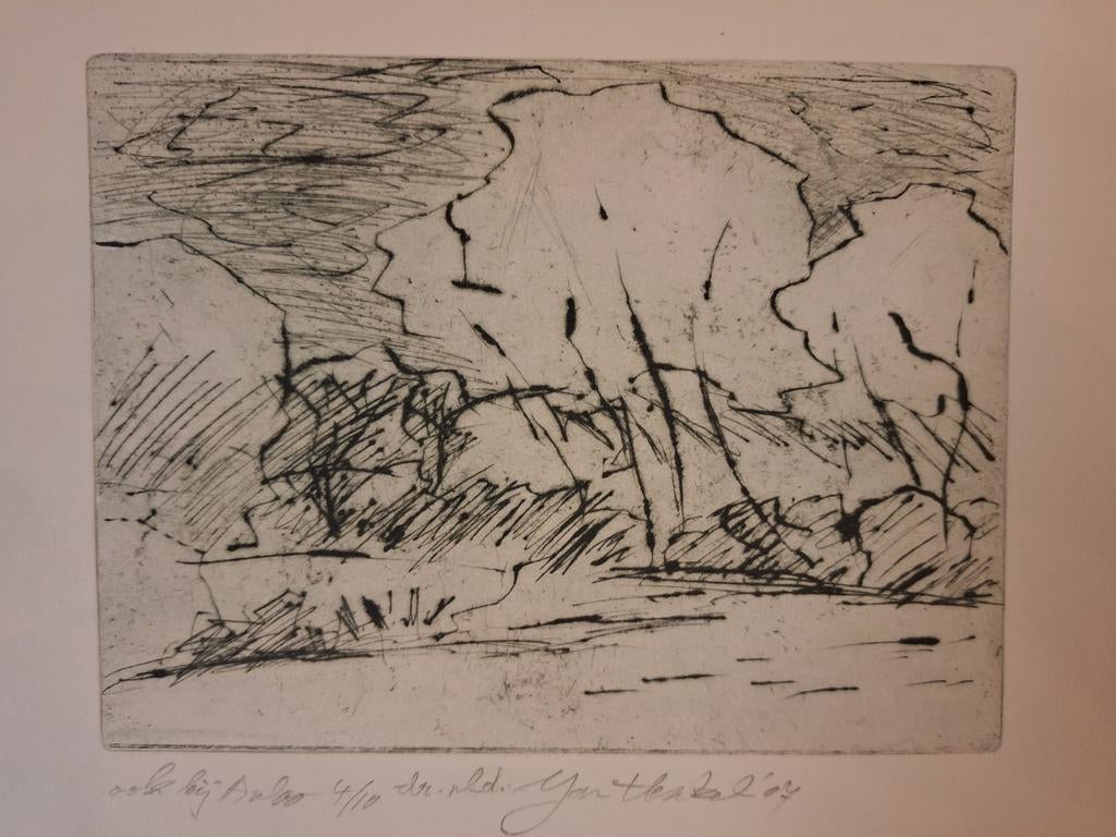 Ets bij Aarloo - Jan Henkel (gesigneerd), Ophalen of Verzenden