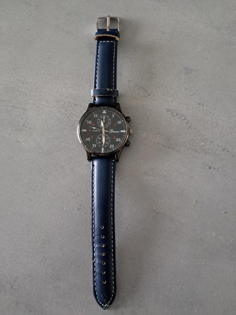 Stijlvol Heren Polshorloge met Blauwe Band, Ophalen of Verzenden