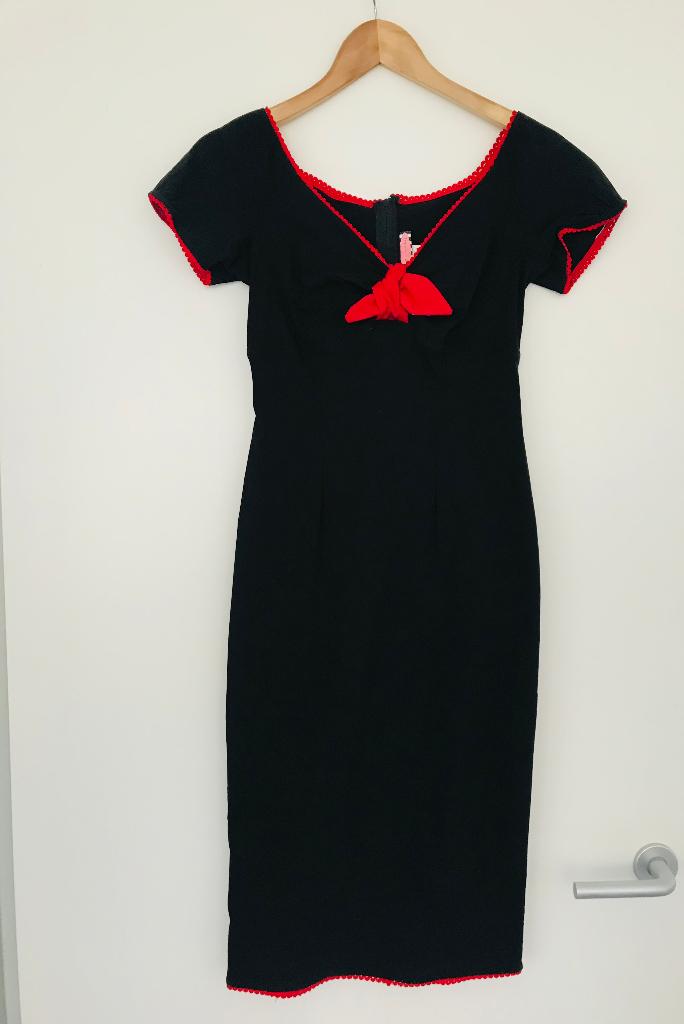 vintage jurkje pinup couture, Maat 38/40 (M), Zwart, Ophalen of Verzenden, Zo goed als nieuw