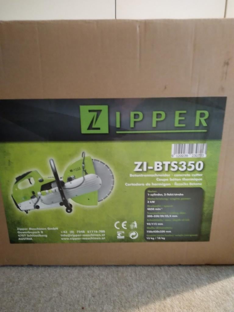 Zipper ZI-BTS350 Betonsnijder - Nieuw in doos, Doe-het-zelf en Verbouw, 70 mm of meer, Overige typen, Nieuw, Ophalen of Verzenden
