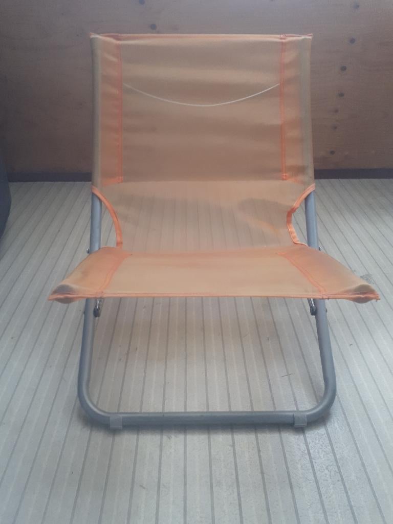 Lage Opklapbare Tuinstoel., Ophalen of Verzenden, Gebruikt, Wicker, Inklapbaar