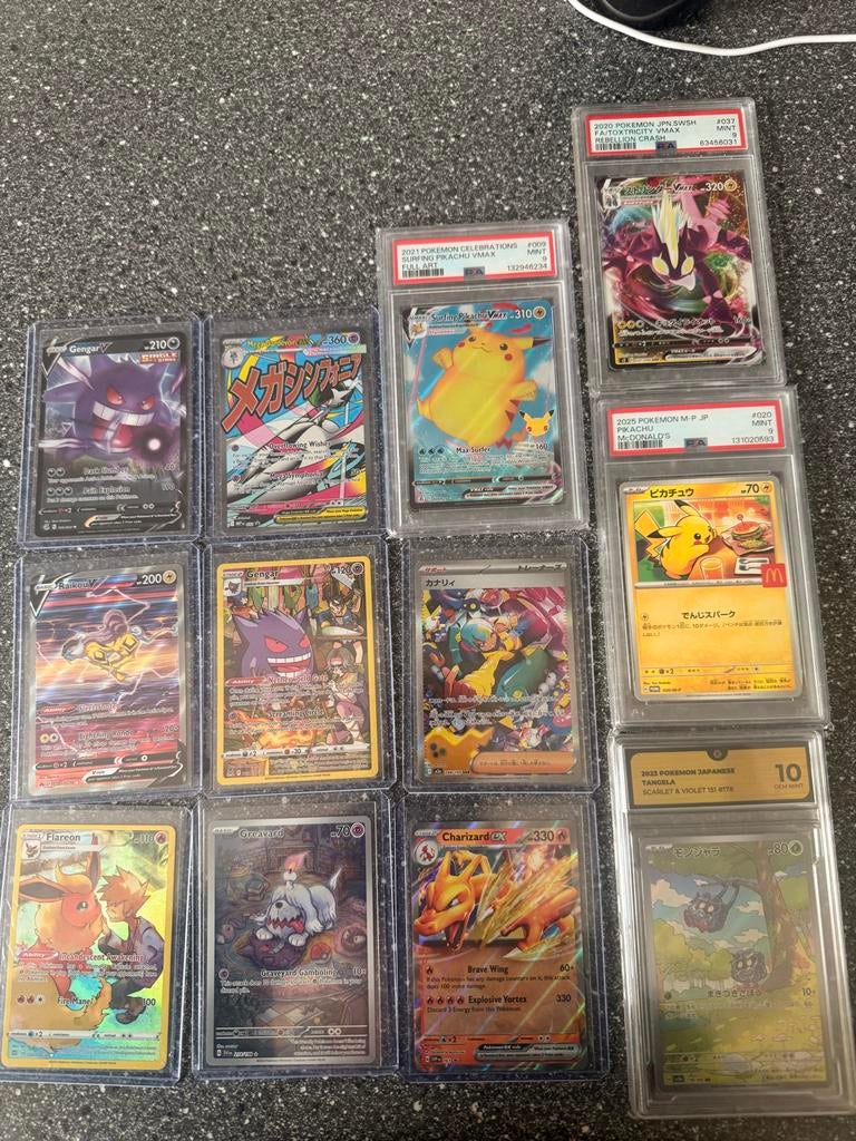 Pokémon kaarten, waaronder PSA graded kaarten, Ophalen of Verzenden, Gebruikt, Meerdere kaarten, Foil