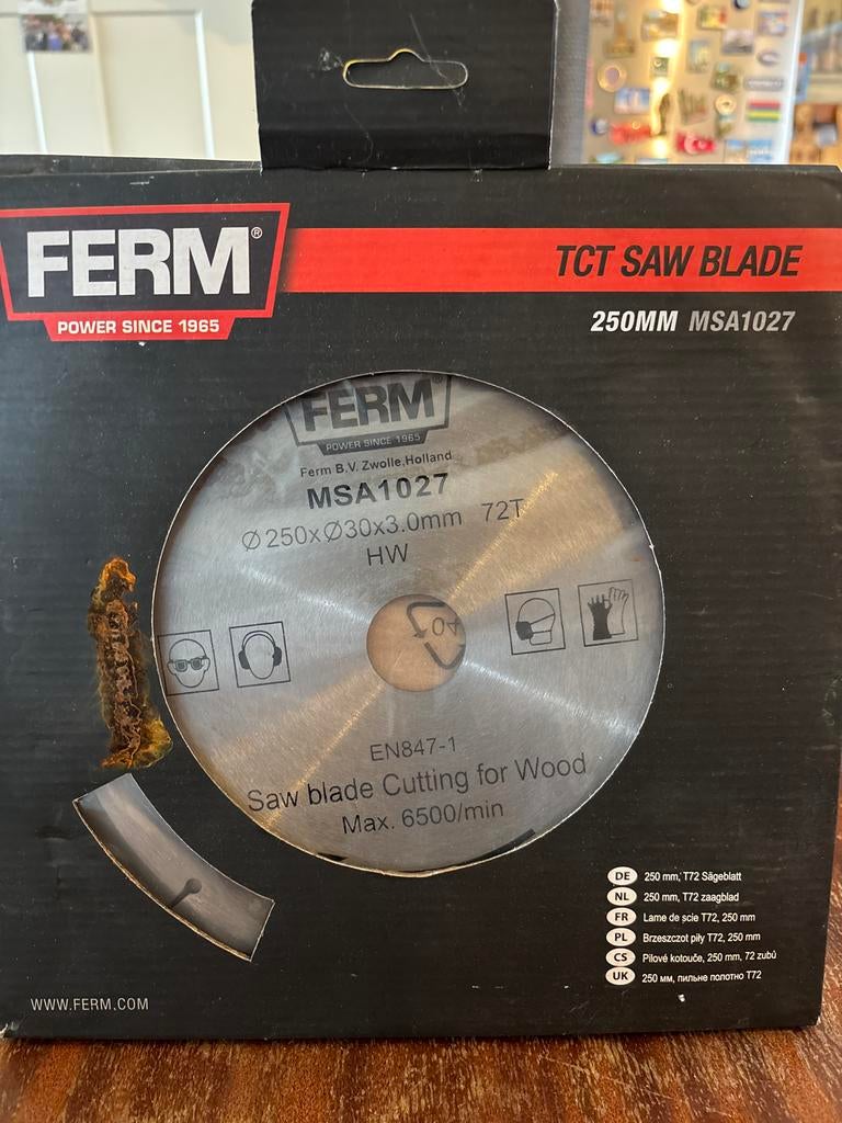 FERM TCT Zaagblad 250mm MSA1027 voor Hout, Ophalen of Verzenden, Nieuw, Cirkelzaag