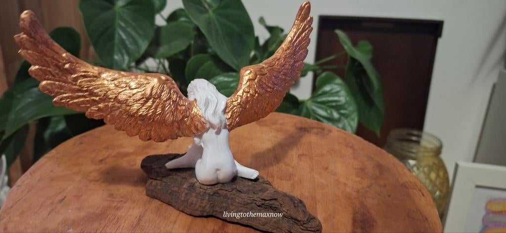 Handgemaakte engel op drijfhout van Noordzee strand, Ophalen of Verzenden, Nieuw, Religie