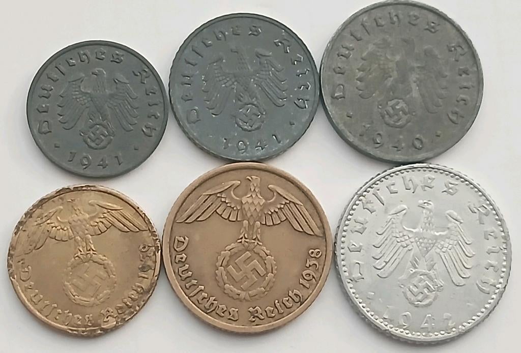 Oude Reichspfennig Munten Nazi Duitsland WO2 Swastika WW2, Ophalen of Verzenden, Duitsland